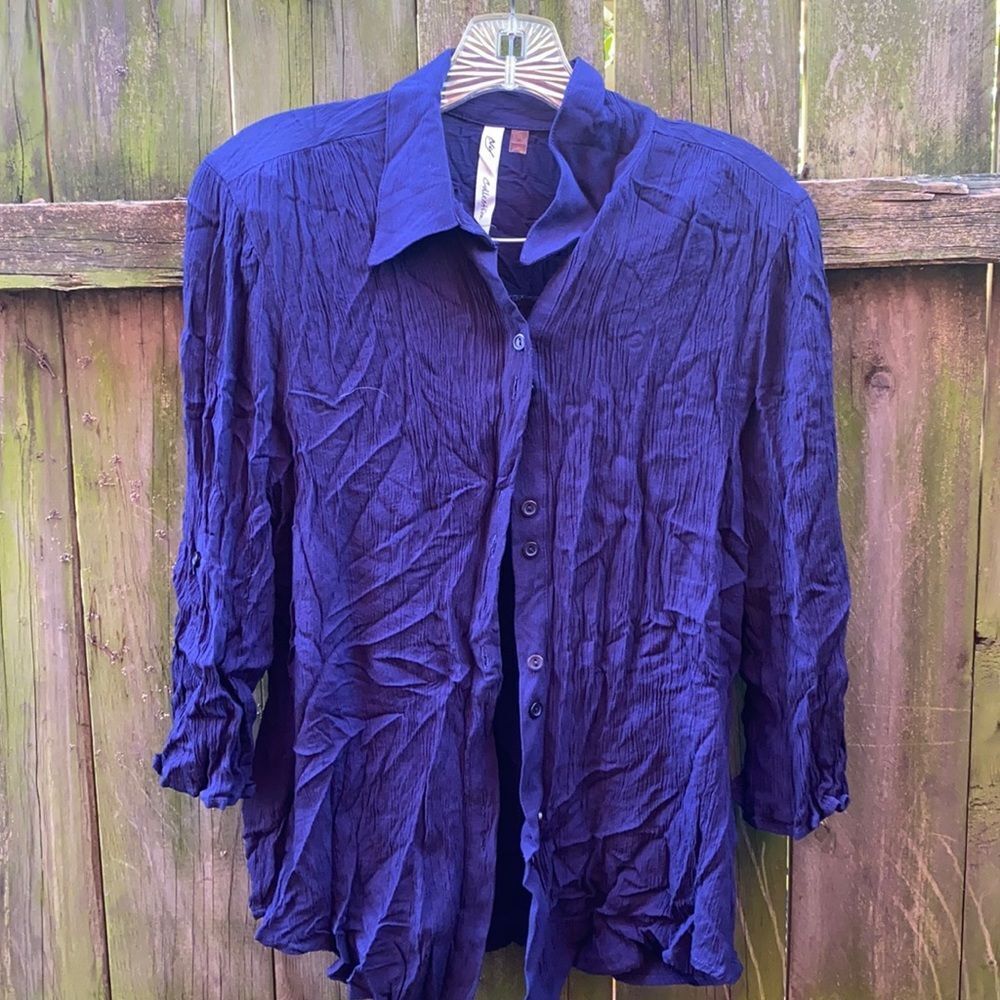 NY Collection blue button Down shirt sz. XL